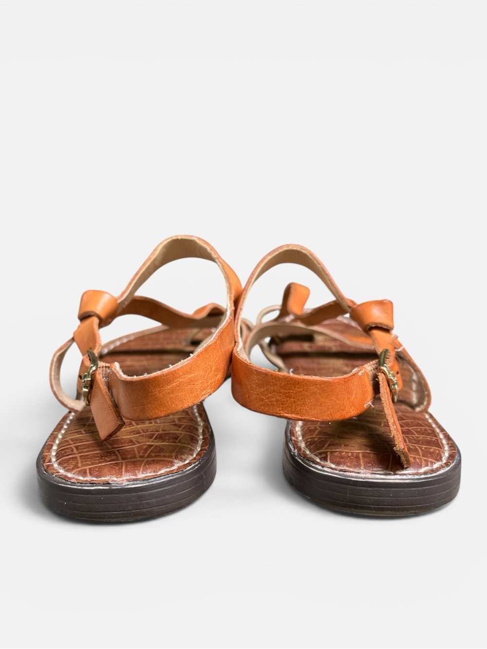 Sam Edelman Gladis Leather Sandal in Tan/Gold Size 8 1/2 - Picture 5 of 10